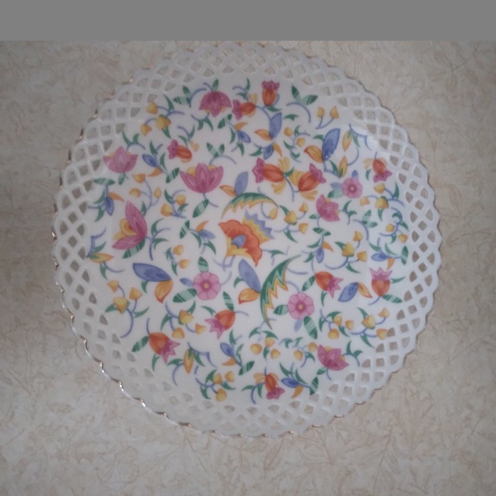 Plate, Vintage, Relish and Olive Tray, Decorative, Flower Pattern